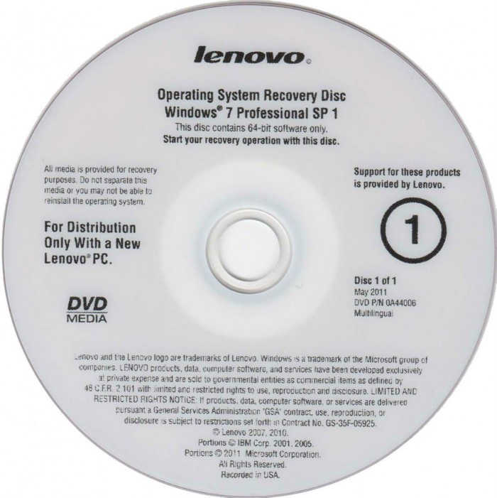 lenovo laptop recovery disk