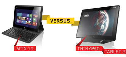Miix 10 vs. ThinkPad Tablet 2