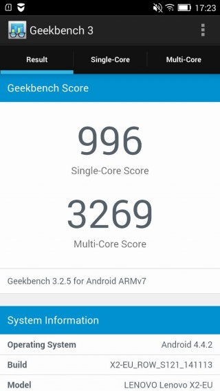 Lenovo Vibe X2 Geekbench