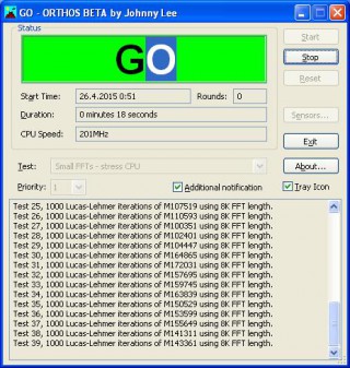 Průběh testování