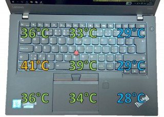 Teploty T460s po 20 minutách maximální zátěže