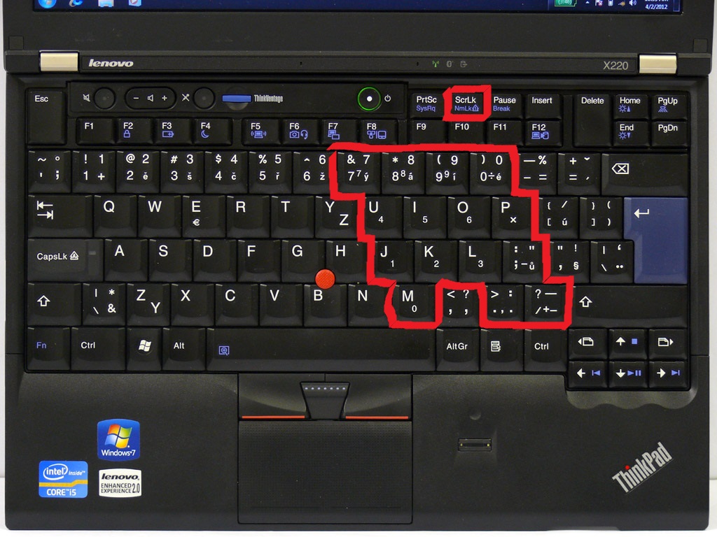 Kde je Num Lock na notebooku?
