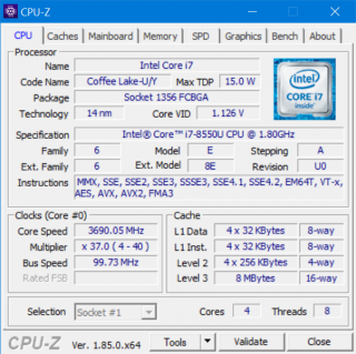 X1 Carbon 6thGen CPU-Z