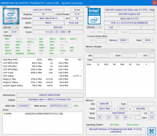 X1 Carbon 6thGen HWiNFO64