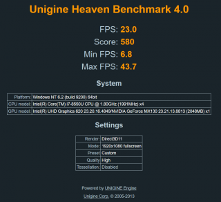 Unigine Heaven, benchmark grafické karty NVidia.