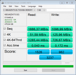 Lenovo Yoga C640 - AS SSD Benchmark.