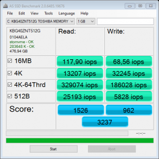 Lenovo Yoga C640 - AS SSD Benchmark.