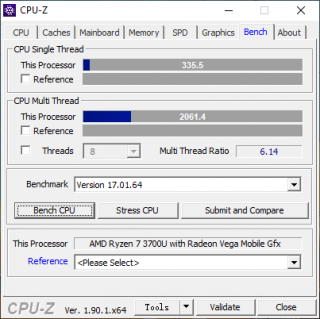 CPU-Z Benchmark (IdeaPad S340-14IKB).