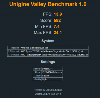 Unigine Valley Benchmark high (IdeaPad S340-14IKB).