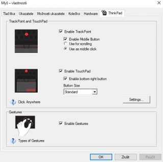 X240 TouchpadSwap Vlastnosti