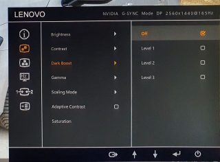 LCD Legion Y27gq-20 OSD5