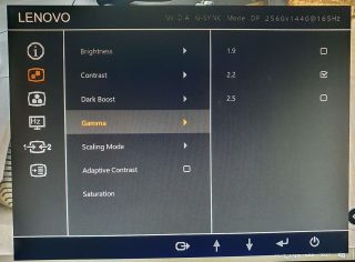 LCD Legion Y27gq-20 OSD6
