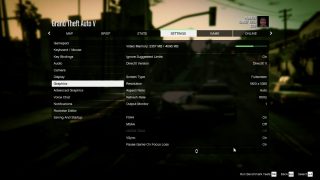 GTA V, nastavení grafiky.