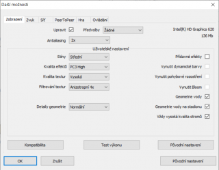 TMUF, nastavení grafiky.