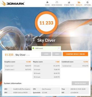 Lenovo IdeaPad Flex 5 14 3Dmark Sky