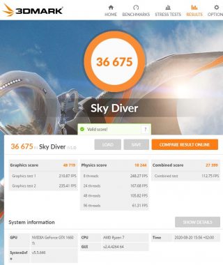 Legion5P Test 3dmarkSky