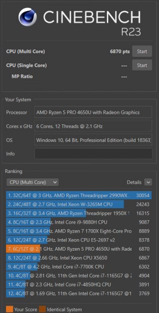 multicore Cinebench