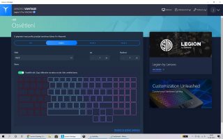 Legion5pro Vantage klavesnicesekce