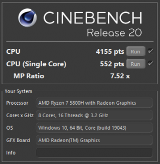 Yoga Slim 7 Pro 14ACH5 Cinebench-R20