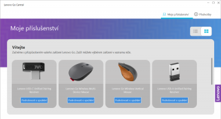 Lenovo Go Central myši a dongly