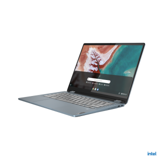 03 Ideapad Flex-5i Chromebook 14 Stone Blue Front Facing Left