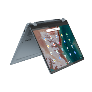 07 Ideapad Flex-5i Chromebook 14 Stone Blue Tent Facing Left