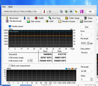 HD Tune 50GB test file
